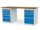 Bedrunka+Hirth Reihenwerkbank R 18-24 mit 10 Schubladen Maße 1500 x 750 x 859 mm