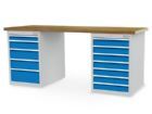 Bedrunka+Hirth Reihenwerkbank mit 12 Schubladen Maße 2000 x 750 x 859 mm