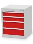 Bedrunka+Hirth 4 fach Schubladenschrank mit Stahlblechgehäuse 530 x 500 x 619 mm