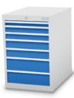 Bedrunka+Hirth Schubladenschrank schmal mit 7 Schubladen mit den Maße 555 x 736 x 819 mm