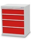 Bedrunka+Hirth Schubladenschrank mit Zentralverriegelung 4 Schubladen 680 x 500 x 819 mm