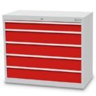 Bedrunka+Hirth Schubladenschrank 5 fach pulverbeschichtet Maße 980 x 500 x 819 mm