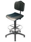 Bedrunka+Hirth Supersofter Arbeitsstuhl mit Bodengleitern sowie Fußring 530 bis 790 mm