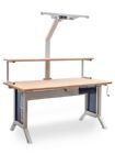 Bedrunka+Hirth workline Grundtischkombination mit Ablage und Arbeitsplatte 1500 x 750 mm