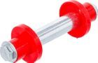 BGS Diy Achsen Satz für Schubkarrenrad 128 mm Durchmesser 20 mm mit 2 Distanzhülsen