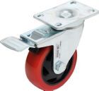 BGS Diy Lenkrolle mit Bremse rot/schwarz Durchmesser 100 mm