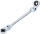 BGS Doppel Ratschen Ringschlüssel E10xE12 abwinkelbar mit E-Profil Ringköpfen