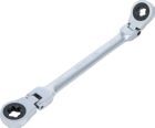 BGS Doppel Ratschen Ringschlüssel E14xE18 abwinkelbar mit E-Profil Ringköpfen