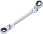 BGS Doppel Ratschen Ringschlüssel E20xE24 abwinkelbar mit E-Profil Ringköpfen