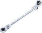 BGS Doppel Ratschen Ringschlüssel E6xE8 abwinkelbar mit E-Profil Ringköpfen