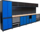 BGS Schrankwand System 6 Module Kompakt mit Massivholz Arbeitsplatte