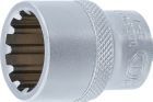 BGS Steckschlüssel Einsatz 20 mm Gear Lock Antrieb Innenvierkant 12,5 mm 1/2 Zoll