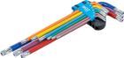 BGS Winkelschlüssel Satz T10-T50 9 teilig Multicolour extra lang mit Bohrung