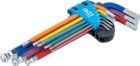 BGS Winkelschlüssel Satz 1,5-10 mm 9 teilig Multicolour Innensechskant mit Kugelkopf