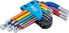BGS Winkelschlüssel Satz 1,5-10 mm 9 teilig Multicolour Innensechskant mit Kugelkopf