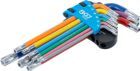 BGS Winkelschlüssel Satz T10-T50 9 teilig Multicolour T-Profil miit Bohrung