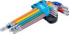 BGS Winkelschlüssel Satz T10-T50 9 teilig Multicolour mit Bohrung und Kugelkopf
