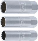 BGS Zündkerzen Einsatz Satz Zwölfkant Innenvierkant 10 mm 3/8 Zoll 14 -16-18 mm 3 tg