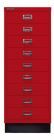 Bisley Home 9 fach Schubladenschrank 39er Serie mit Sockel H 940 mm kardinalrot