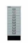 Bisley Home Schubladenschrank 29er Serie mit Sockel 10 Schubladen Farbe silber