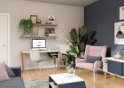 Bisley Home Poise Desking Schreibtisch 4 Füße Eiche Ablagefach weiß H 740 mm