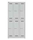 Bisley Light Light Garderobenschrank 3 Abteile Fächer Farbe lichtgrau H1850 x B900 x T500 mm