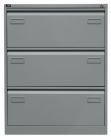 Bisley Light Light Hängeregistraturschrank DIN A4 3 HR-Schubladen Farbe silber