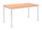 Bisley Mehrzwecktisch rechteckig Gestell aus Stahl 30 x 30 mm verchromt Platte Buche