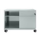 Bisley Note Caddy Rollschrank 800 x 490 mm mit Fächer silber