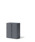 Bisley Schließfachschrank Essentials 6 Türen 4 x H 267 und 2 x H 304 mm anthrazitgrau