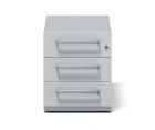 Bisley Rollcontainer Note mit Griff 3 Schubladen lichtgrau Beite 420 x Höhe 495 mm