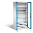 C+P Akkuladeschrank Serie 89 1950 x 930 x 500 mm lichtgrau lichtblau