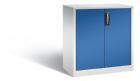 C+P Büro Drehtürenschrank Acurado 3 Riegel Verschluss enzianblau 930 x 500 x 1000 mm