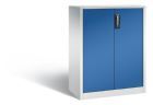 C+P Büro Drehtürenschrank mit Kunststoffgleitern enzianblau 930 x 500 x 1200 mm