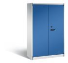 C+P Feuergeschützter Flügeltürenschrank Certos H 1950 x B 1200 x T 500 mm grau blau