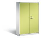 C+P Feuergeschützter Flügeltürenschrank Certos H 1950 x B 1200 mm lichtgrau grün