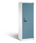 C+P Feuergeschützter Flügeltürenschrank Certos H 1950 x B 650 x T 500 mm weiß blau