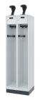 C+P Feuerwehrspind Evolo Praktus 2 identische Abteile lichtgrau 600 x 500 x 1850 mm