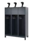 C+P Stahl Feuerwehrspind Youngster 3 Abteile anthrazit 1200 x 500 x 1530 mm