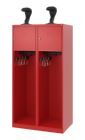 C+P Feuerwehrspind Youngster 2 Abteile je 400 mm feuerrot 800 x 500 x 1530 mm