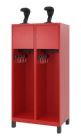 C+P Feuerwehrspind Youngster 2 Abteile je 400 mm feuerrot 800 x 500 x 1530 mm