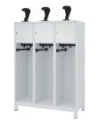C+P Stahl Feuerwehrspind Youngster 3 Abteile in lichtgrau 1200 x 500 x 1530 mm