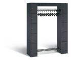C+P Freistehende Garderobe mit Fächer Serie 8070 anthrazitgrau 1430 x 480 x 1950 mm