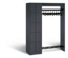 C+P Garderobe Serie 8070 links mit Fächerschrank in anthrazit 1410 x 480 x 1950 mm