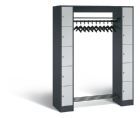 C+P Garderobe Serie 8070 Korpus anthrazit Fächer hellgrau 1430 x 480 x 1950 mm