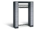 C+P Garderobe freistehend Serie 8070 anthrazit weißalu 1430 x 480 x 1950 mm