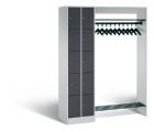C+P Garderobe Serie 8070 Fächer in anthrazit lichtgrau 1410 x 480 x 1950 mm