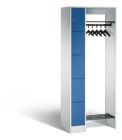 C+P Garderobe Serie 8070 inklusive Kleiderbügel enzianblau 740 x 480 x 1950 mm