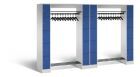 C+P Garderobefächerschrank Serie 8070 1950 x 2840 x 480 mm lichtgrau enzianblau
