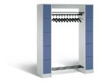 C+P Freistehende Garderobe mit Fächer Serie 8070 fernblau 1430 x 480 x 1950 mm